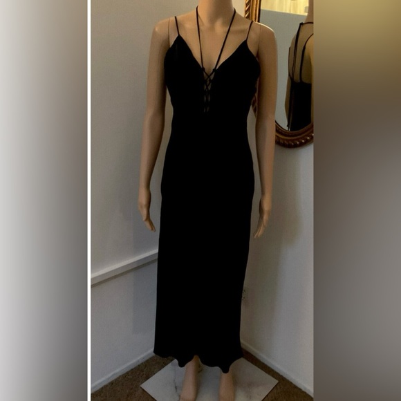 ZARA - BLACK SATIN DRESS - Picture 7 of 10